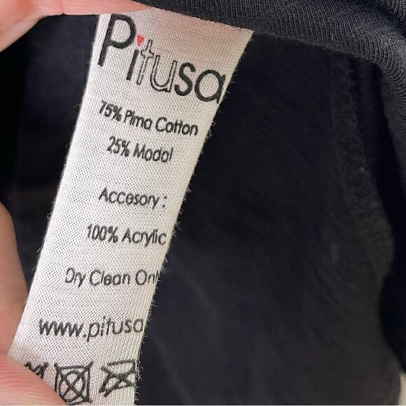 Pitusa V Neck Low Back Pom Pom Cover Up Beach Dress O/S - Picture 5 of 6